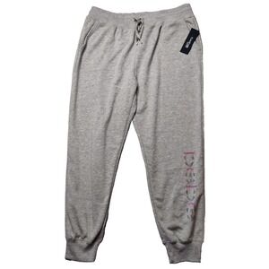 BEBE SPORT Women Plus Size‎ 1X Heather Gray Nailhead Jogger Sweatpants NEW